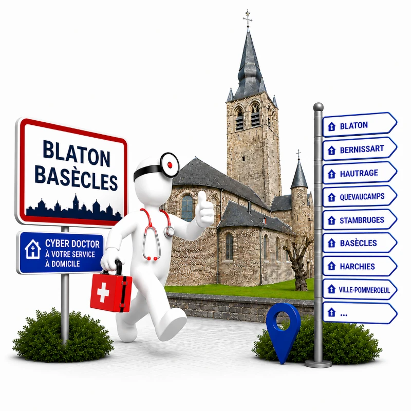 Dépannage informatique à domicile à Blaton et Basècles - CyberDoctor