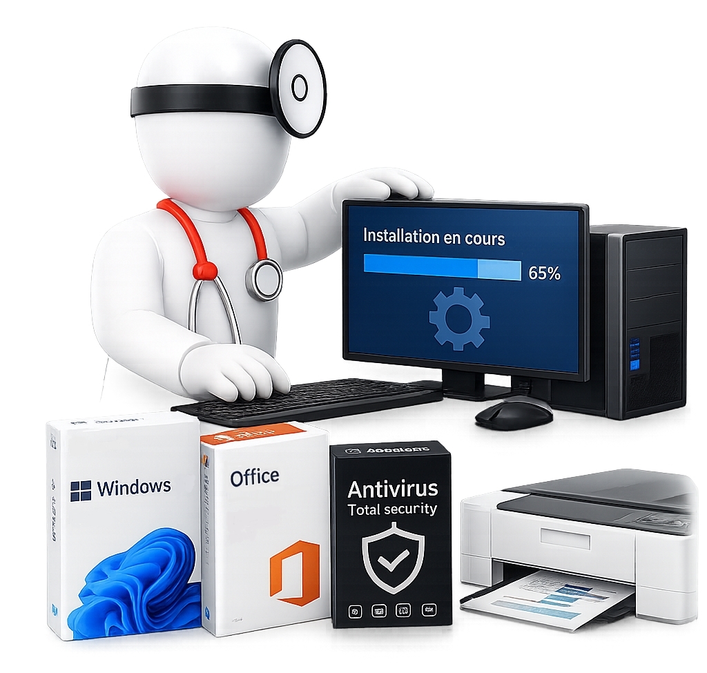 Installation de matériels et logiciels informatique